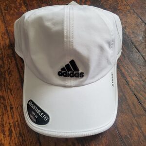 Adidas Men's Adizero Cap in white. Mrsp $22